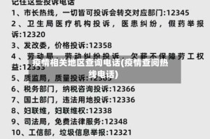 疫情相关地区查询电话(疫情查阅热线电话)